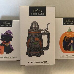 Three NEW Hallmark Keepsake Halloween Ornaments